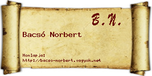 Bacsó Norbert névjegykártya