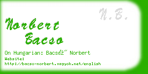 norbert bacso business card